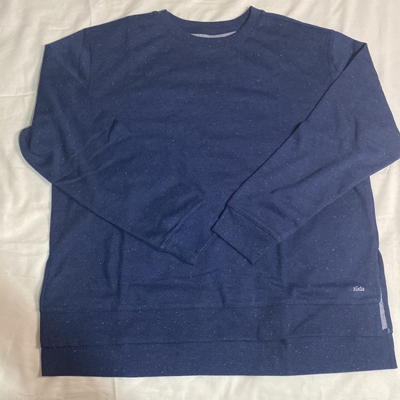 Zuda Flecked French Terry Pullover Navy - Picture 2 of 4